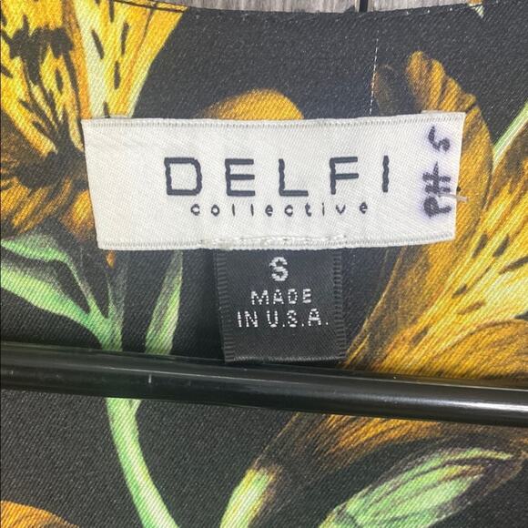 Delfi Collective Black Floral Tiger Lily Mini Dress Women's Small - Picture 4 of 5